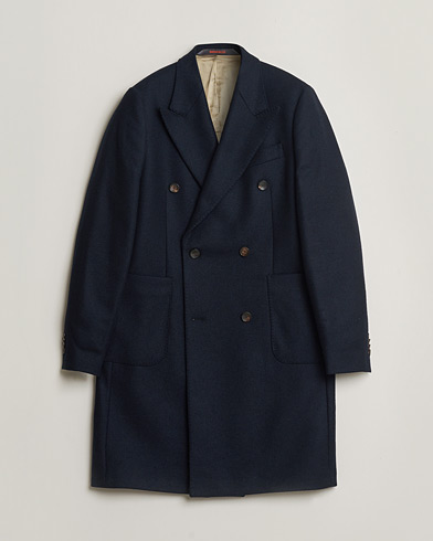 Pre-owned Morris Double Breasted Wool Coat Navy 48 – Blu