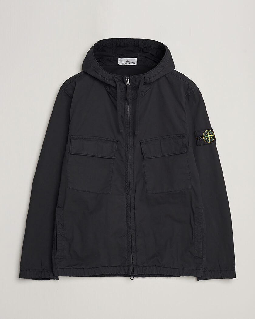 Pre-owned Stone Island Supima Cotton Hooded Jacket Black XL – Nero