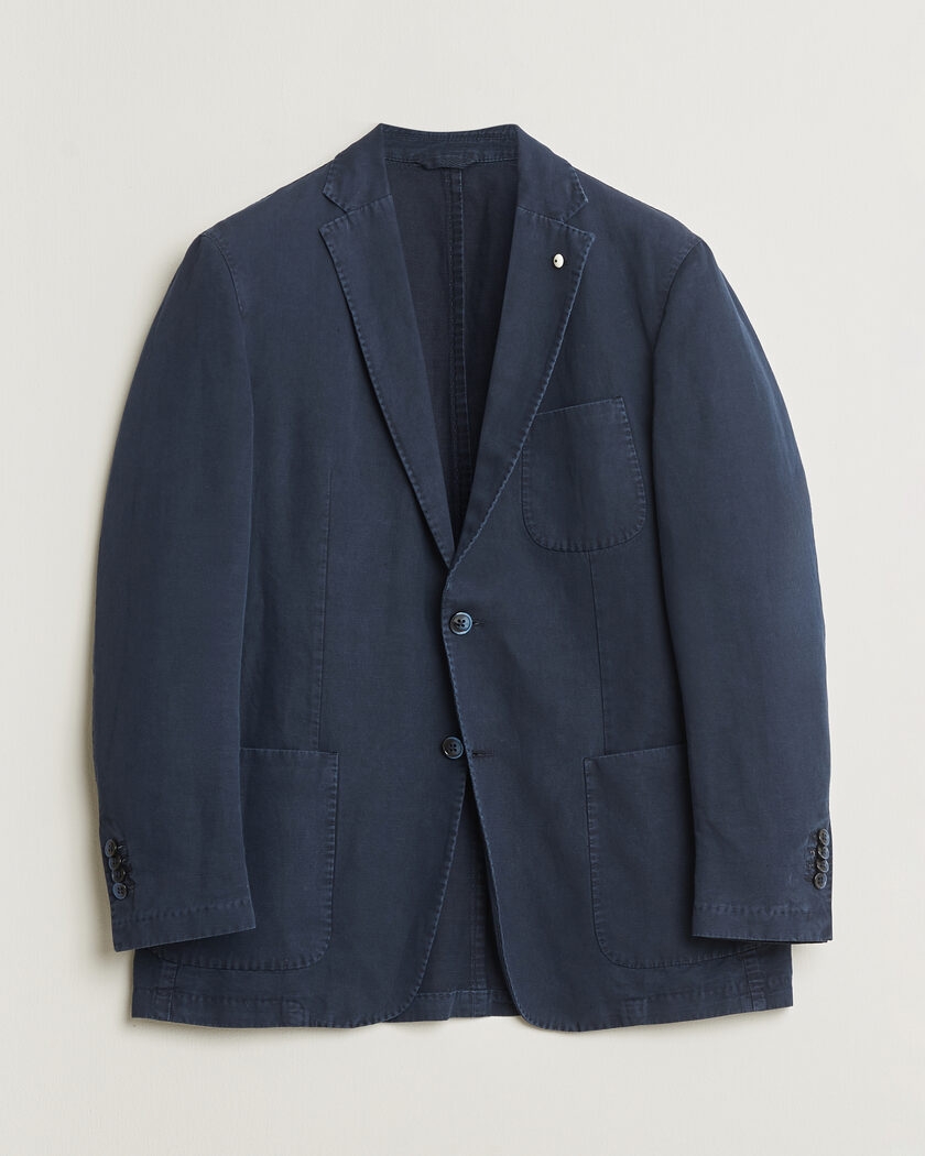 Pre-owned L.B.M. 1911 Jack Regular Fit Cotton & Linen Blazer Navy 52 – Blu