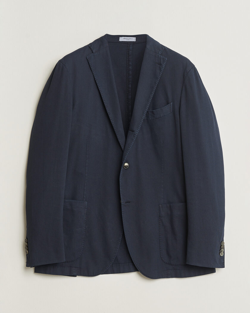 Boglioli K Jacket Cotton Stretch Blazer Navy 52 – Blu