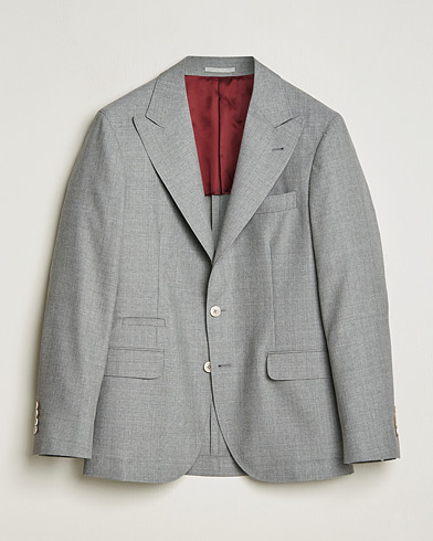 Pre-owned Brunello Cucinelli Peak Lapel Wool Blazer Light Grey – Grigio
