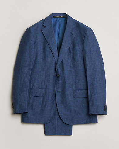 Pre-owned Corneliani Linen/Wool Blend Suit Blue 52 – Blu