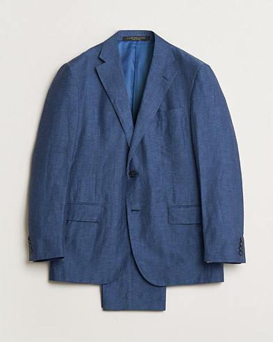 Pre-owned Corneliani Linen/Wool Blend Suit Blue 52 – Blu
