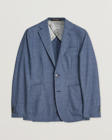 Pre-owned Oscar Jacobson Ferry Check Wool Blazer Multi – Blu