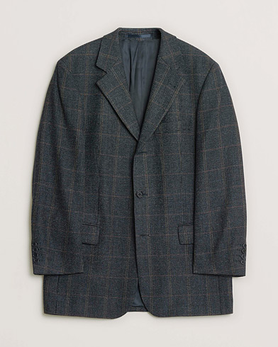 Pre-owned BOSS Vintage Wool Checked Blazer Navy 48 – Blu