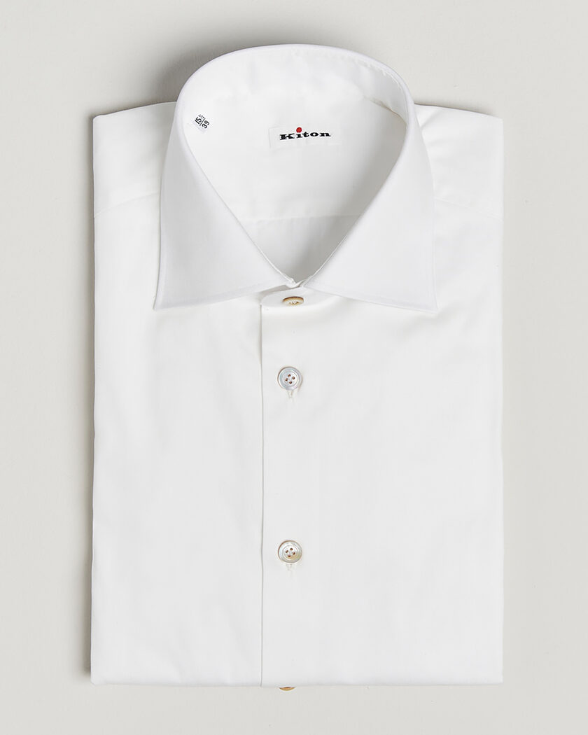 Pre-owned Kiton Slim Fit Dress Shirt White 38 - S – Bianco