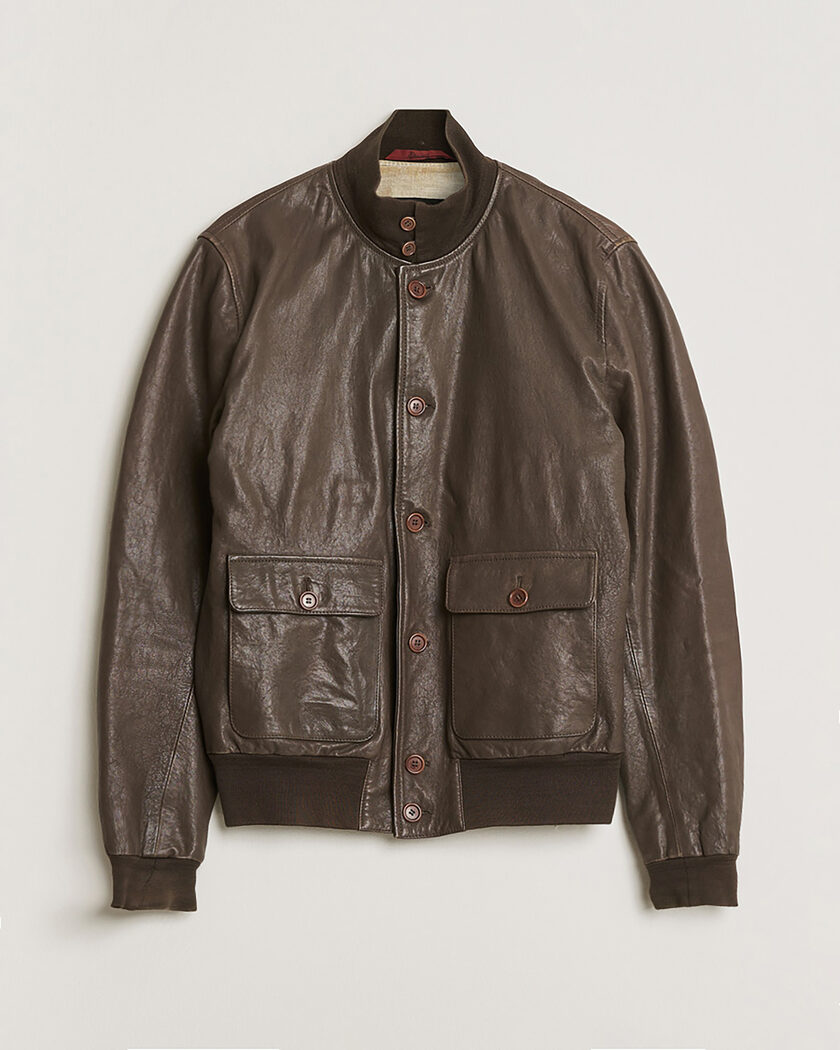 Pre-owned Stewart Calf Bomber Jacket Dark Brown L – Marrone