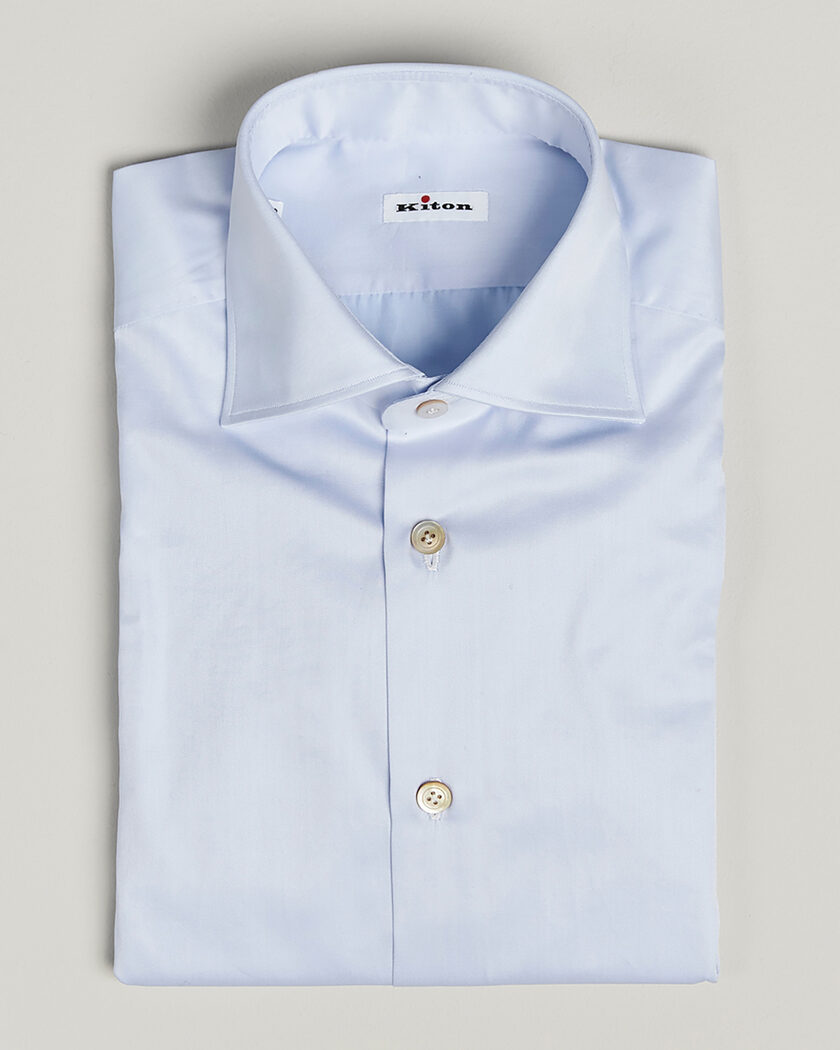 Pre-owned Kiton Cotton Dress Shirt Light Blue 38 - S – Blu