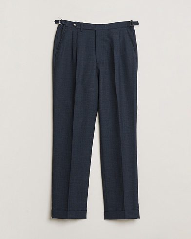 Pre-owned Berg&Berg High Waisted Double Pleated Wool Trousers Blue 52 – Blu