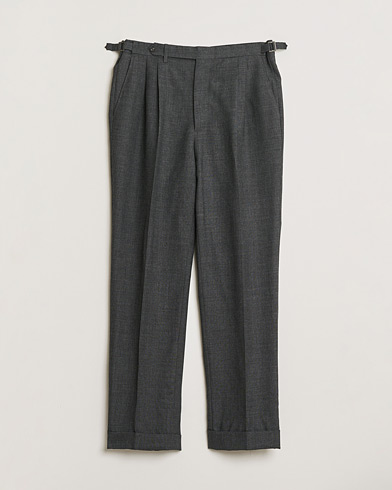 Pre-owned Berg&Berg High Waisted Double Pleated Wool Trousers Dark Grey 52 – Grigio