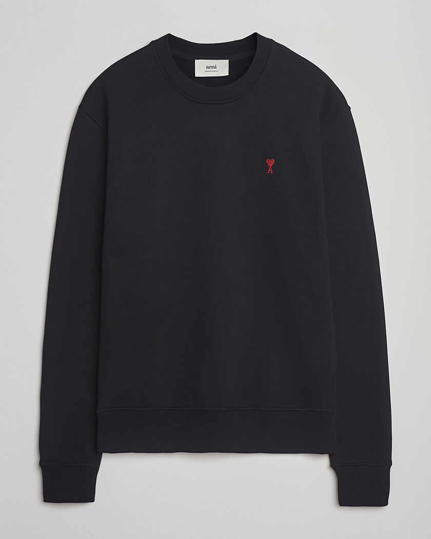 Pre-owned AMI Heart Logo Sweatshirt Black M – Nero