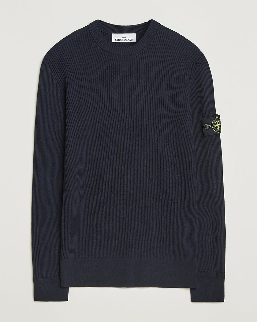 Pre-owned Stone Island Full Rib Crewneck Navy S – Blu