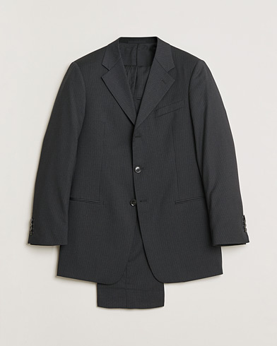 Pre-owned Armani Collezioni Pinstriped Wool Suit Dark Grey 50 – Grigio