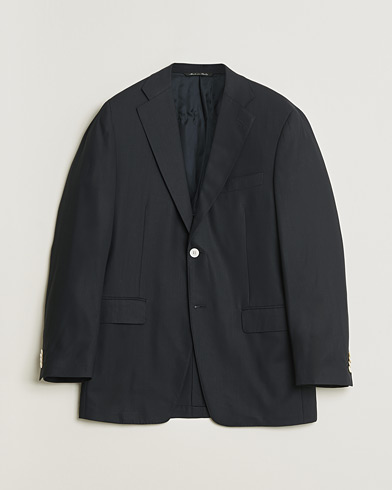 Pre-owned Canali Hopsack Wool Blazer Navy 50 – Blu