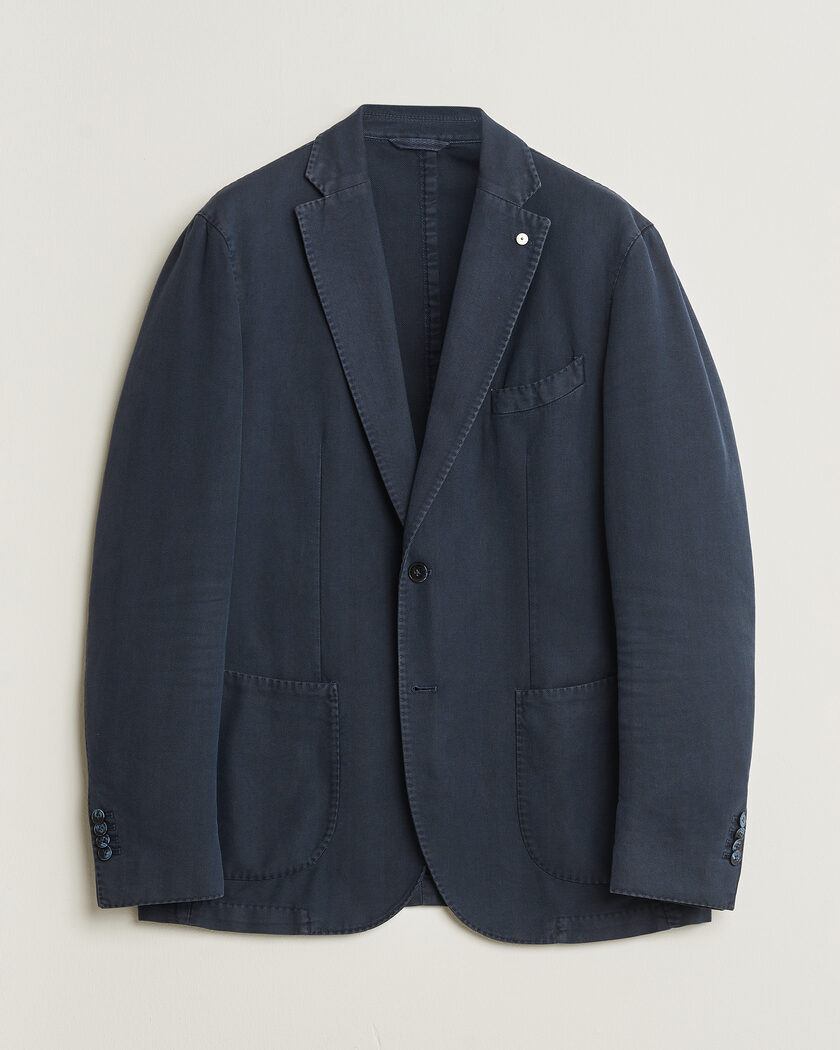 L.B.M. 1911 Jack Cotton Herringbone Blazer Navy 54 – Blu