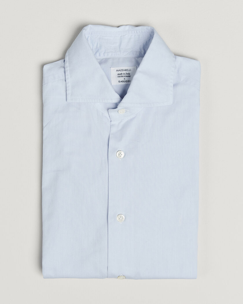 Pre-owned Mazzarelli Soft Cotton Shirt Light Blue 39 - M – Blu