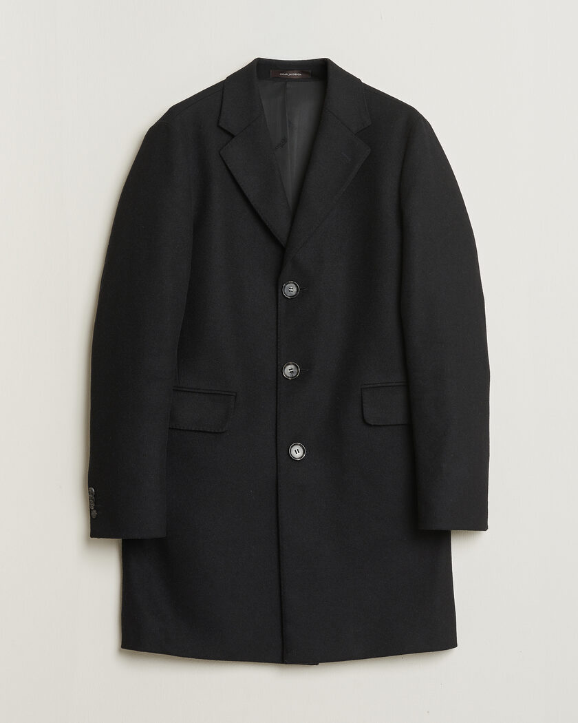 Pre-owned Oscar Jacobson Sonny Wool Coat Black 48 – Nero