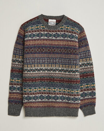 Jamiesons Of Shetland All Over Fair Isle Pullover Crew Neck Multi