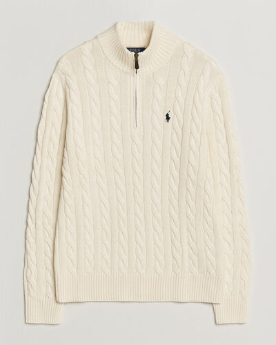 Polo Ralph Lauren Cotton Cable Half Zip Andover Cream