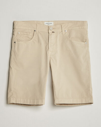 Jacob Cohën Nicolas Cotton Gabardine Shorts Beige