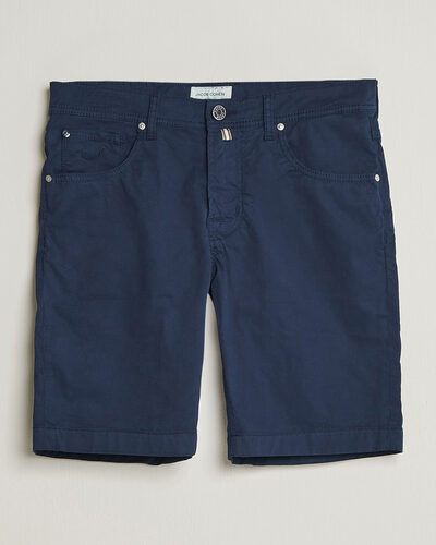 Jacob Cohën Nicolas Cotton Gabardine Shorts Navy