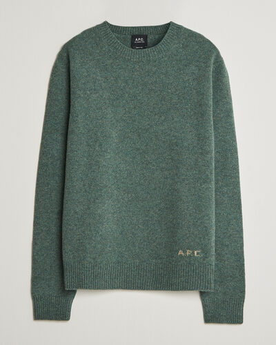 A.P.C. Edmond Wool Knitted Sweater Green Melange