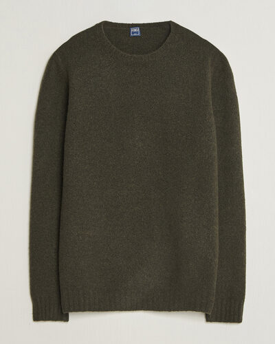 Fedeli Cashmere Blend Boucle Sweater Forest Green