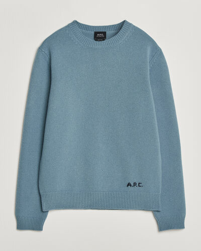 A.P.C. Edmond Wool Knitted Sweater Light Blue Melange