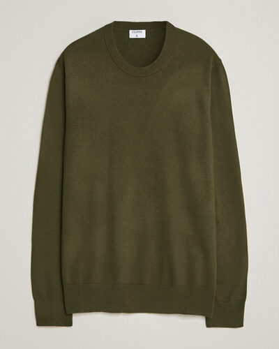 Filippa K Cotton Merino Knitted Sweater Dark Moss Green