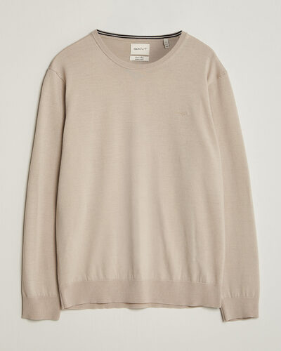 Gant Extrafine Merino Knitted Crew Neck Clay Beige