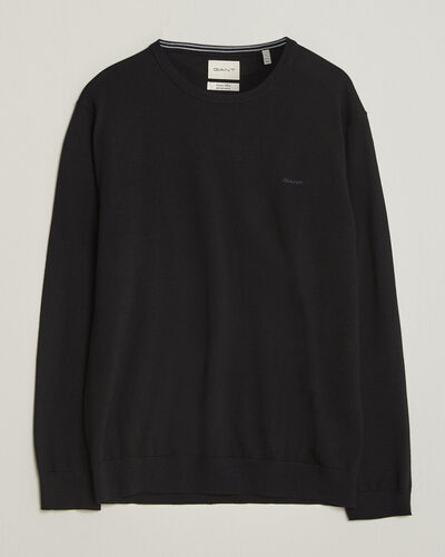Gant Extrafine Merino Knitted Crew Neck Black