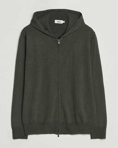 Altea Merino Wool Cardigan Dark Military