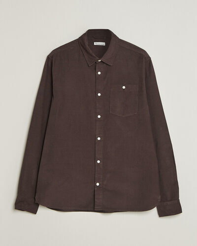 KnowledgeCotton Apparel Regular Fit Cord Shirt Chocolate