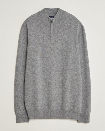 Charles Tyrwhitt Pure Cashmere Zip Neck Jumper Grey