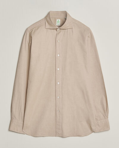 Finamore Napoli Gaeta Flannel Sport Shirt Beige