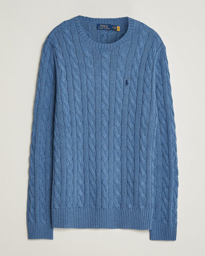 Polo Ralph Lauren Cotton Cable Pullover Blue Borage Heather