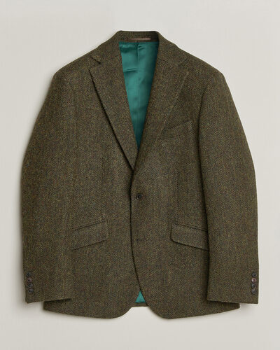 Walker Slater Edward Harris Tweed Herringbone Blazer Green