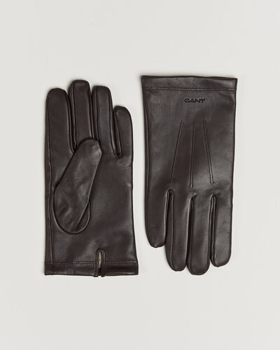 Gant Cashmere Lined Leather Glove Deep Brown