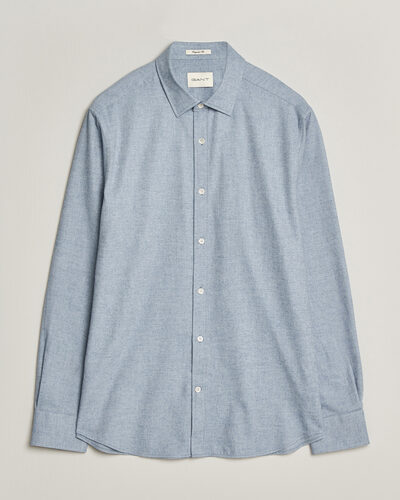 Gant Regular Fit Flannel Shirt Light Blue Melange