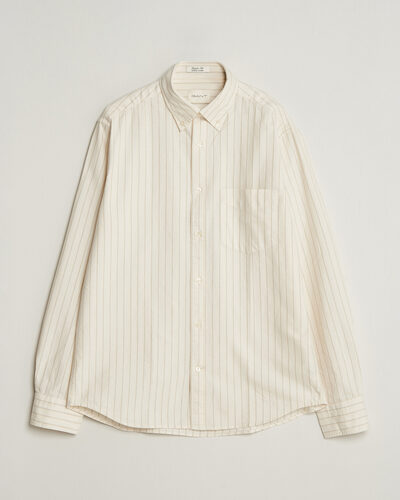 Gant Regular Fit Archive Oxford Striped Shirt Cream