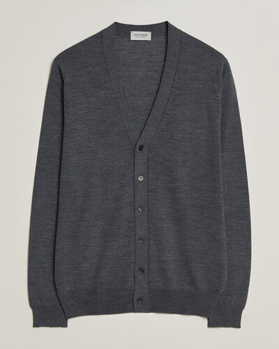 John Smedley Bradrick Extra Fine Merino Cardigan Charcoal