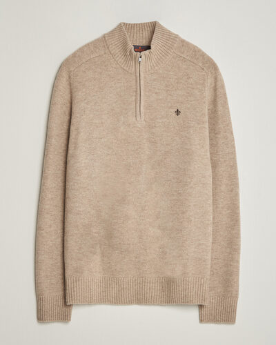 Morris Hertford Lambswool Half Zip Khaki