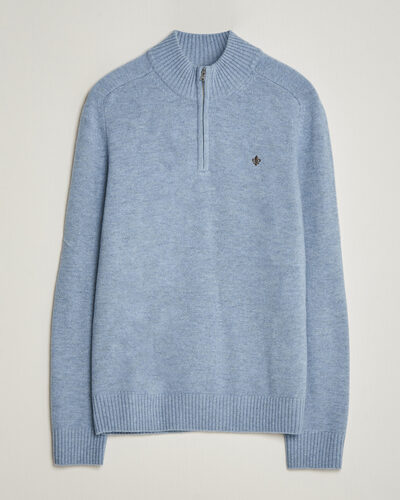 Morris Hertford Lambswool Half Zip Blue