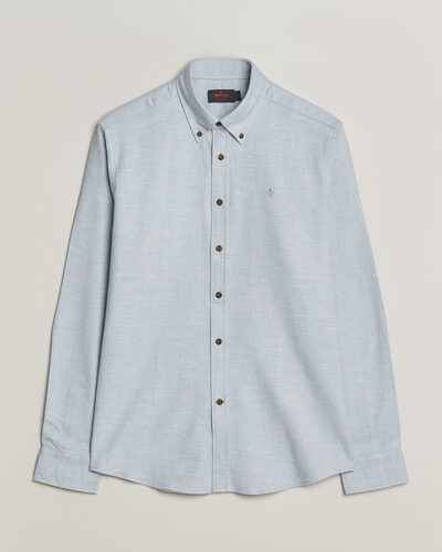 Morris Flannel Herringbone Shirt Light Blue