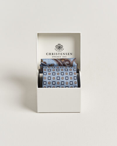 Amanda Christensen Box Set Silk 8 cm Tie And Pocket Square Sky Blue