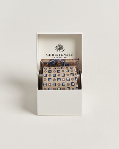 Amanda Christensen Box Set Silk 8 cm Tie And Pocket Square Beige