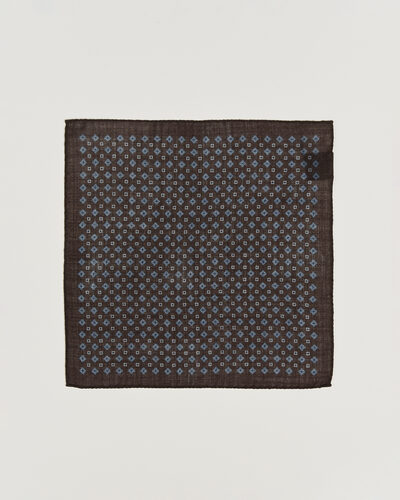 Amanda Christensen Wool Flower Pocket Square Brown