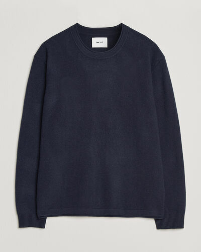 NN07 Sammy Wool Knitted Sweater Navy Melange