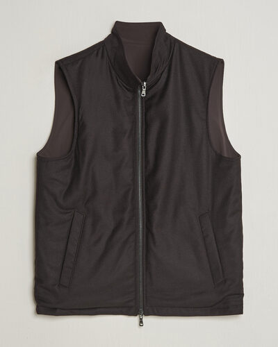 Oscar Jacobson Nylon/Wool Reversible Vest Brown