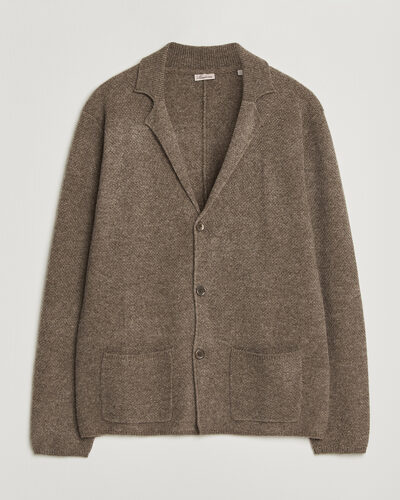 Stenströms Knitted Yak/Merino Cardigan Blazer Brown